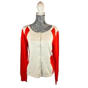 CABI Hourglass Cardigan Sweater Cotton Button Long Sleeve Size M